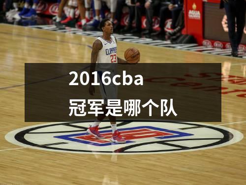 2016cba冠军是哪个队