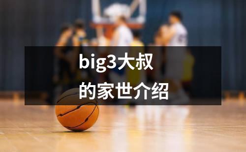 big3大叔的家世介绍